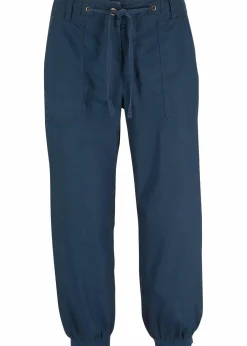 3/4 Hose aus Baumwoll-Leinen-Mix