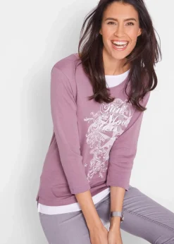 2 in 1 Baumwoll-Shirt, 3/4-Arm