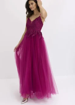 Abendkleid aus zartem Tüll mit Spitze