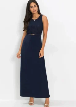 Abend-Maxikleid mit Gürtel (2-tlg.Set)