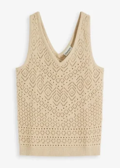 Ajour Stricktop mit Baumwollanteil