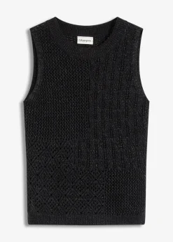 Ajour Stricktop mit metallisierenden Fasern