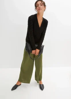 Ajour-Pullover in Wickeloptik