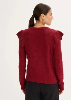 Ajour-Strickjacke aus Baumwolle