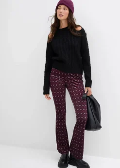 Ausgestellte Leggings aus softem Samt