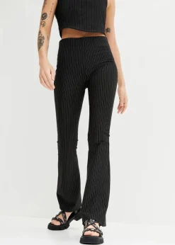 Ausgestellte Schlupfhose mit Nadelstreifen