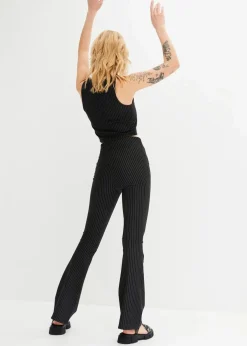 Ausgestellte Schlupfhose mit Nadelstreifen