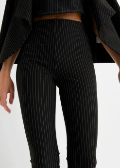 Ausgestellte Schlupfhose mit Nadelstreifen