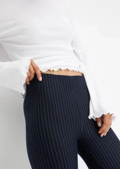 Ausgestellte Schlupfhose mit Nadelstreifen