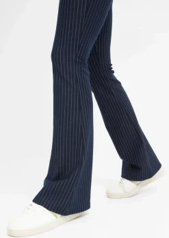 Ausgestellte Schlupfhose mit Nadelstreifen