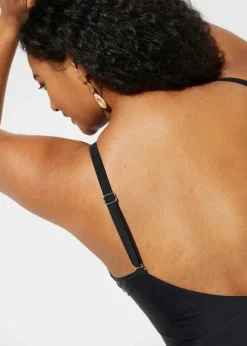 Badeanzug mit Cut-Out und Volants