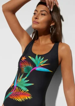 Badeanzug mit platziertem Druck