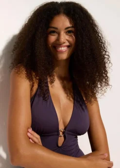 Badeanzug mit tiefem V-Ausschnitt