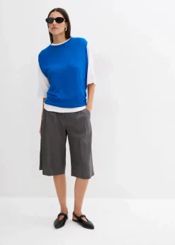 Ballonförmiges Stricktop aus feiner Viskose