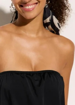 Bandeau-Badeanzug mit abnehmbaren Trägern