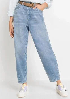 Barrel-Jeans, High Waist, Bio-Baumwolle