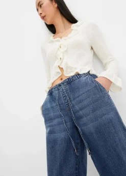 Barrel-Jeans, Mid Waist, Bequembund