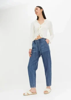 Barrel-Jeans, Mid Waist, Bequembund