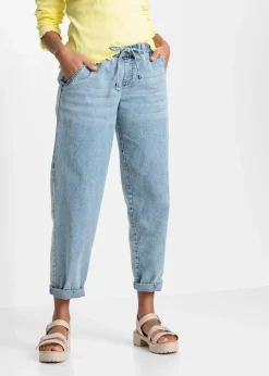 Barrel-Jeans, Mid Waist, Bequembund