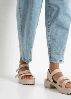 Barrel-Jeans, Mid Waist, Bequembund