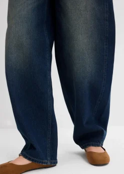 Barrel-Jeans Mid Waist mit Gürtel