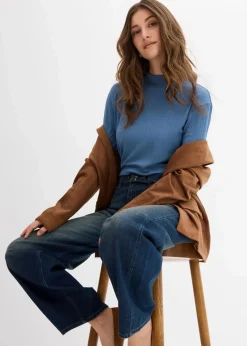 Barrel-Jeans Mid Waist mit Gürtel