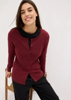 Basic Feinstrickjacke mit recycelter Baumwolle