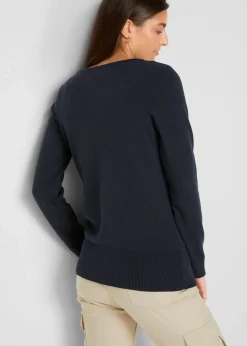 Basic Feinstrickjacke mit recycelter Baumwolle