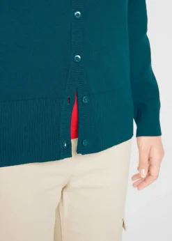 Basic Feinstrickjacke mit recycelter Baumwolle