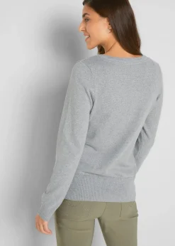 Basic Feinstrickjacke mit recycelter Baumwolle