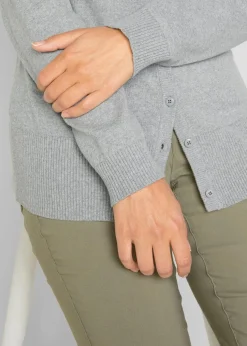 Basic Feinstrickjacke mit recycelter Baumwolle