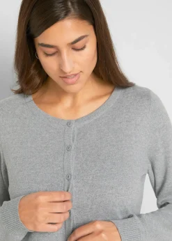 Basic Feinstrickjacke mit recycelter Baumwolle