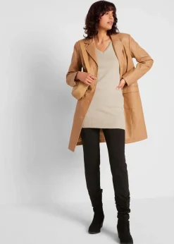 Basic Longpullover mit V-Ausschnitt