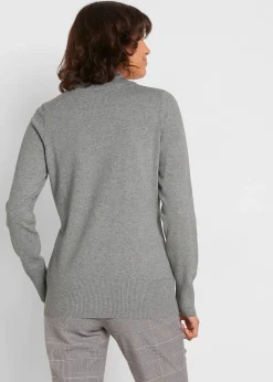 Basic Pullover mit Stehkragen mit recycelter Baumwolle