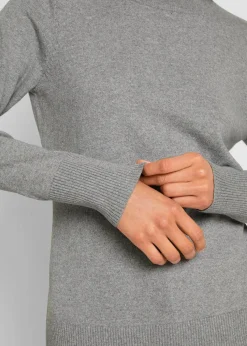 Basic Pullover mit Stehkragen mit recycelter Baumwolle