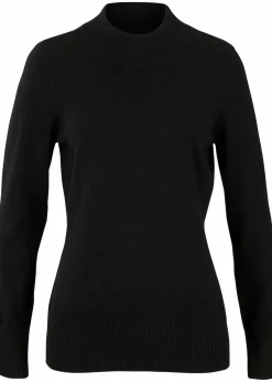 Basic Pullover mit Stehkragen mit recycelter Baumwolle