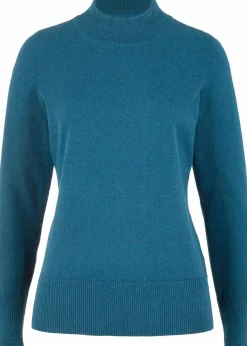 Basic Pullover mit Stehkragen mit recycelter Baumwolle