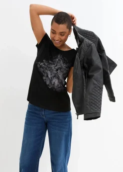 Baumwoll Flammgarn-Shirt, Kurzarm