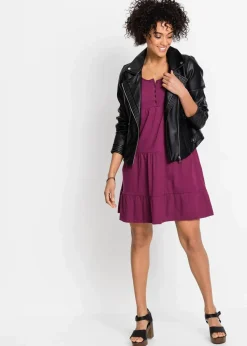 Baumwoll Jerseykleid, kurz