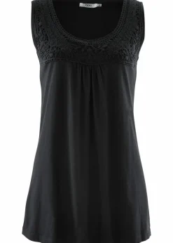 Baumwoll Longtop mit Spitze