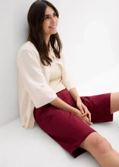 Baumwoll Papertouch-Bermuda mit Bequembund