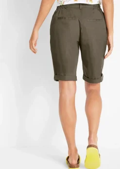 Baumwoll Papertouch-Bermuda mit Bequembund