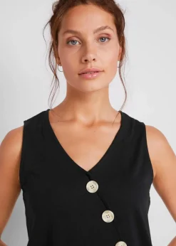 Baumwoll Top in Wickeloptik mit Gummibund