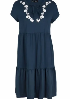 Baumwoll Tunika-Kleid, kurzarm