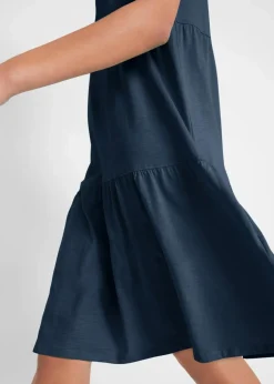 Baumwoll Tunika-Kleid, kurzarm