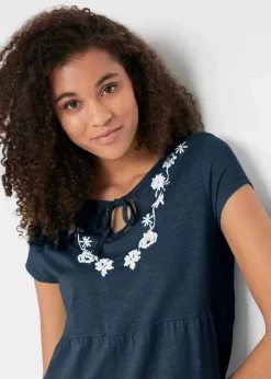 Baumwoll Tunika-Kleid, kurzarm