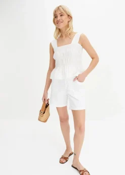 Baumwoll-Bermuda mit Gummibund