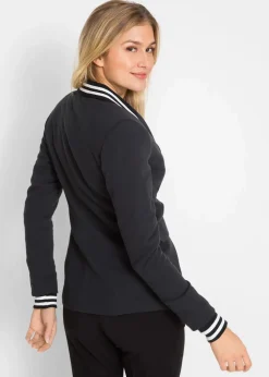 Baumwoll-Blazer mit gestreiften Details