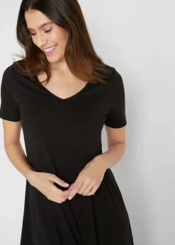 Baumwoll-Jerseykleid, Midilänge