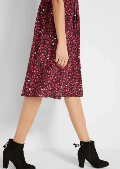 Baumwoll-Jerseykleid, Midilänge